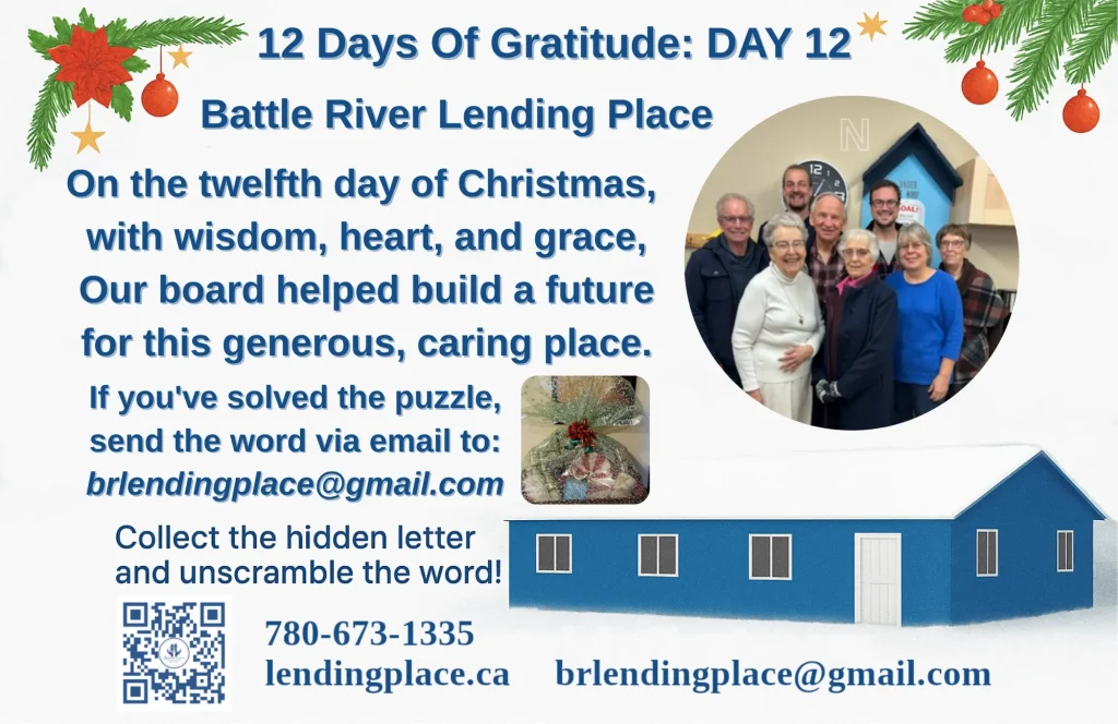 battle river lending place board group picture, Leona Calhoun, Susan Nigh, Mary Broen, Cliff Drever, Chad Treleaven, Chad Gerber, Erhard Pinno, Jane Ross, Tom Calhoun, Glenys Smith, Celebrating Our 12 Days of Christmas Gratitude - Day 12